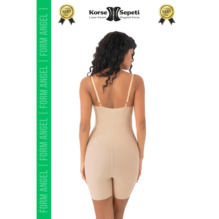 #Korse 2 Beden Küçülten Sıkılaştırıcı Kaymaz Kadın Lazer Kesim Tam Boy Askılı Korse - 5 Adet