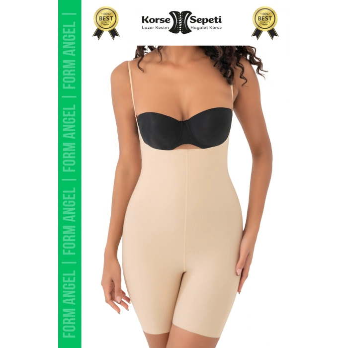 #Korse 2 Beden Küçülten Sıkılaştırıcı Kaymaz Kadın Lazer Kesim Tam Boy Askılı Korse - 5 Adet