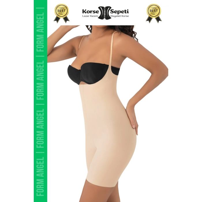 #Korse 2 Beden Küçülten Sıkılaştırıcı Kaymaz Kadın Lazer Kesim Tam Boy Askılı Korse - 4 Adet