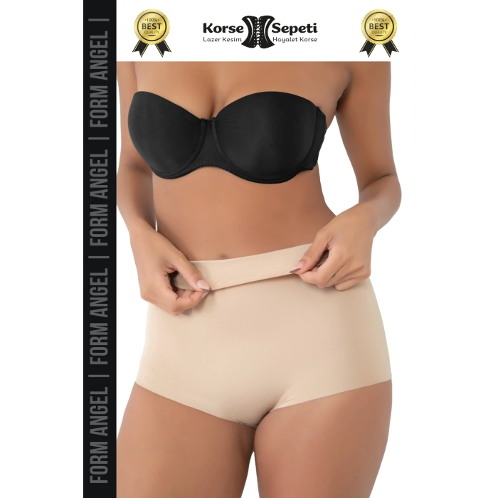 #Korse İz Yapmayan 2 Beden Küçülten Kaymaz Toparlayıcı Lazer Kesim Slip Korse - 4 Adet
