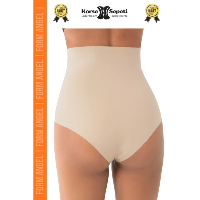 #Korse Toparlayıcı Kaymaz 2 Beden Küçülten Kadın Lazer Kesim Yüksek Bel Slip Korse - 1 Adet