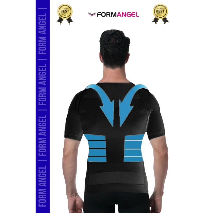 #ErkekKorse Dik Duruş Vücut Bel Göğüs Toparlayıcı Göbek Sıkılaştırıcı Kısa Kol Korse Atlet 2li Set