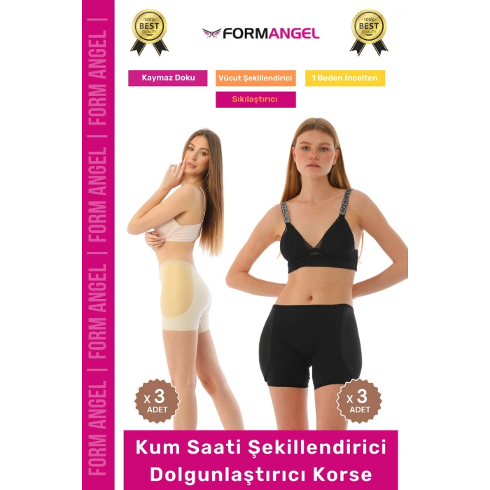 #Korse Silikon Süngerli Basen Dolgulu Korse Kum Saati Şekillendirici Dolgunlaştırıcı Korse 6lı Set
