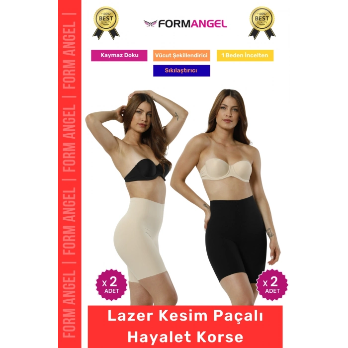 #Korse Lazer Kesim İz Göstermeyen Kaymaz Toparlayıcı Sıkılaştırıcı Paçalı Hayalet Korse 4lü Set