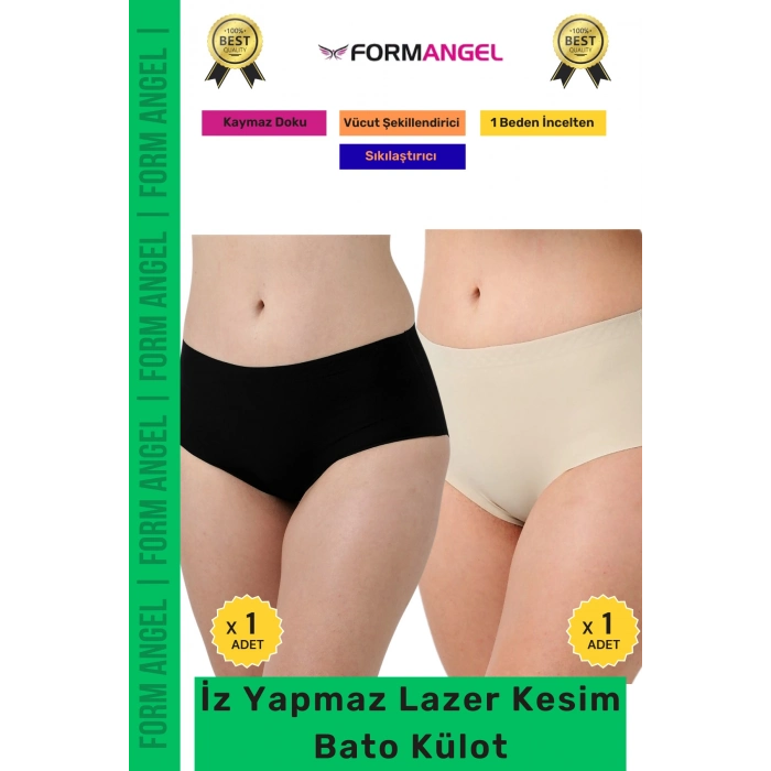 #Külot Lazer Kesim İz Göstermez Kaymayı Önleyen Doku 2 Beden Küçülten Hayalet Bato Külot 2li Set