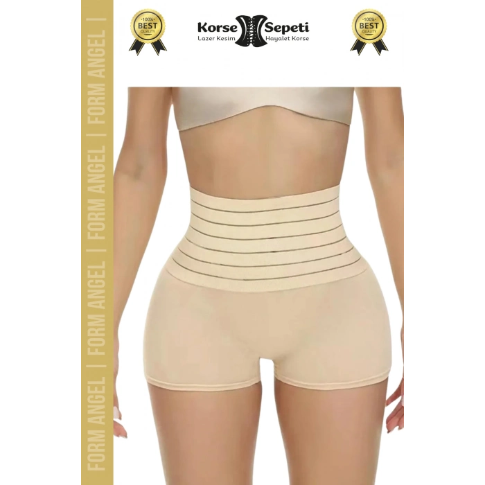 #Korse Vücut Toparlayıcı Şekillendirici Kaymaz Doku Lazer Kesim Yüksek Bel Boxer Korse 2li Set