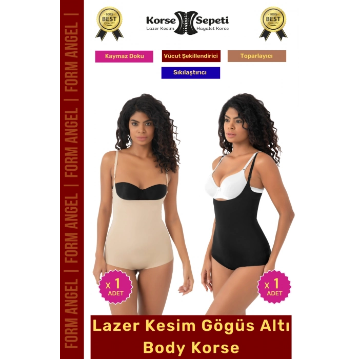 #Korse İz Yapmaz Göstermeyen Kaymaz Doku Toparlayıcı Sıkılaştıran Lazer Kesim String Korse 2li Set