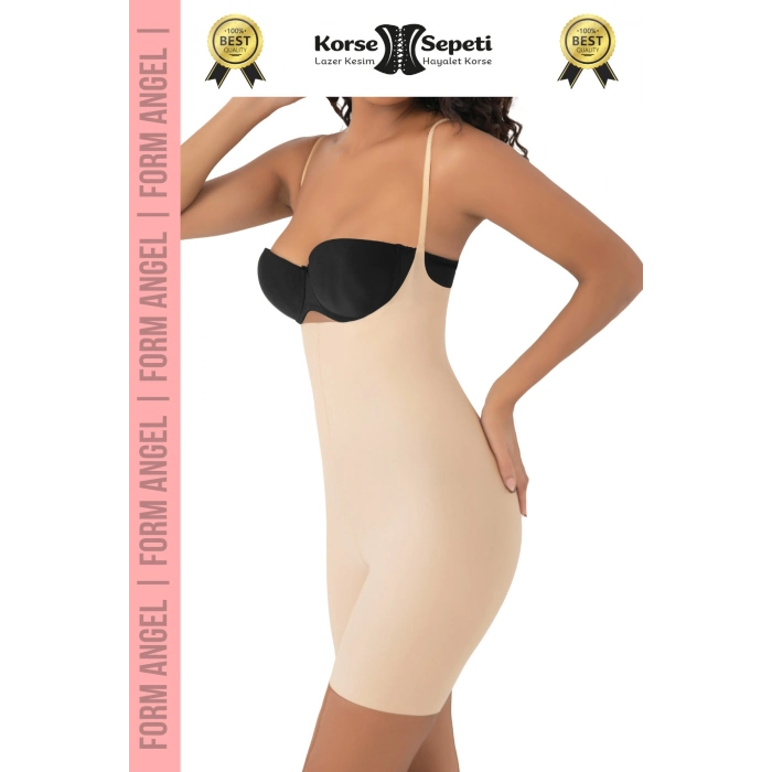 #Korse 2 Beden Küçülten Sıkılaştırıcı Kaymaz Kadın Lazer Kesim Tam Boy Askılı Korse 2li Set