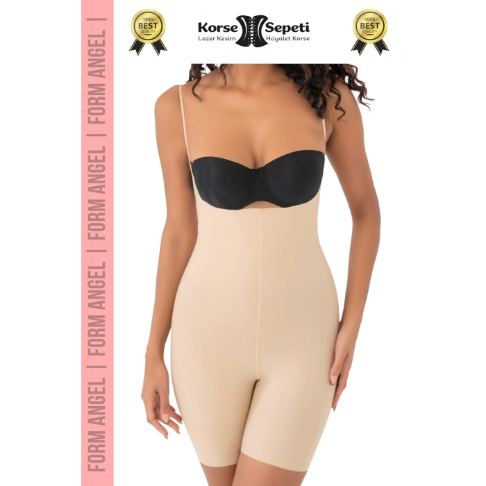 #Korse 2 Beden Küçülten Sıkılaştırıcı Kaymaz Kadın Lazer Kesim Tam Boy Askılı Korse 4lü Set