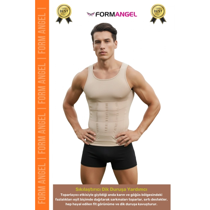 #ErkekKorse Dik Duruş Vücut Bel Göğüs Toparlayıcı Göbek Sıkılaştırıcı Erkek Korse Atlet 4lü Set
