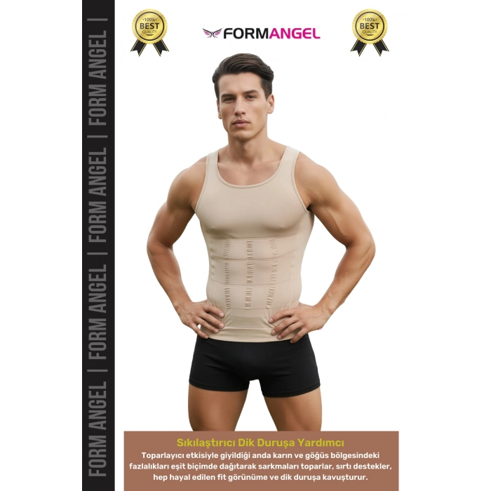 #ErkekKorse Dik Duruş Vücut Bel Göğüs Toparlayıcı Göbek Sıkılaştırıcı Erkek Korse Atlet 4lü Set