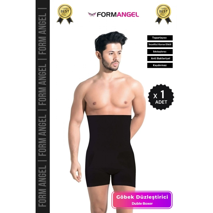 #BoxerKorse Göbek Düzleştirici Bel Basen Toparlayıcı Sıkılaştırıcı Duble Erkek Boxer Korse - 1 Adet
