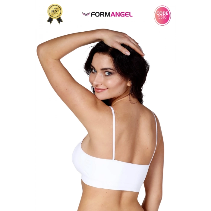 #Büstiyer Dikişsiz Seamless Kadın Esnek Yumuşak Kumaş İp İnce Askılı Pedli Spor Büstiyer - 2 Adet