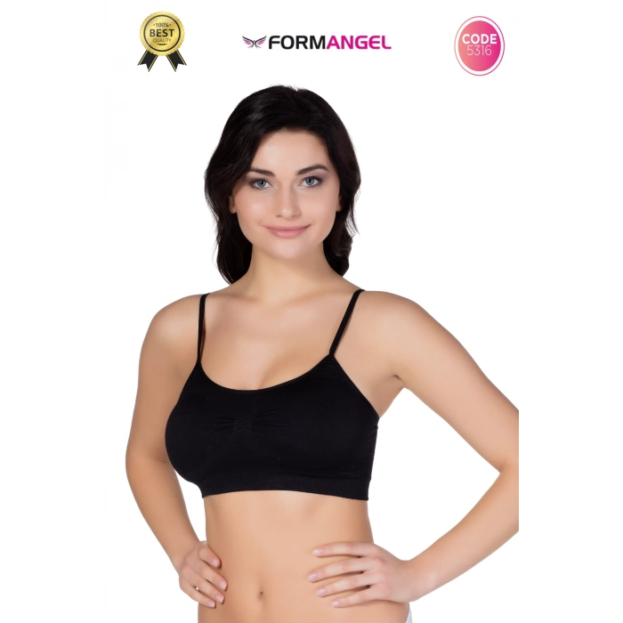 #Büstiyer Dikişsiz Seamless Kadın Esnek Yumuşak Kumaş İp İnce Askılı Pedli Spor Büstiyer - 2 Adet