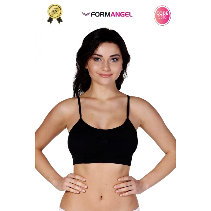 #Büstiyer Dikişsiz Seamless Kadın Esnek Yumuşak Kumaş İp İnce Askılı Pedli Spor Büstiyer - 3 Adet