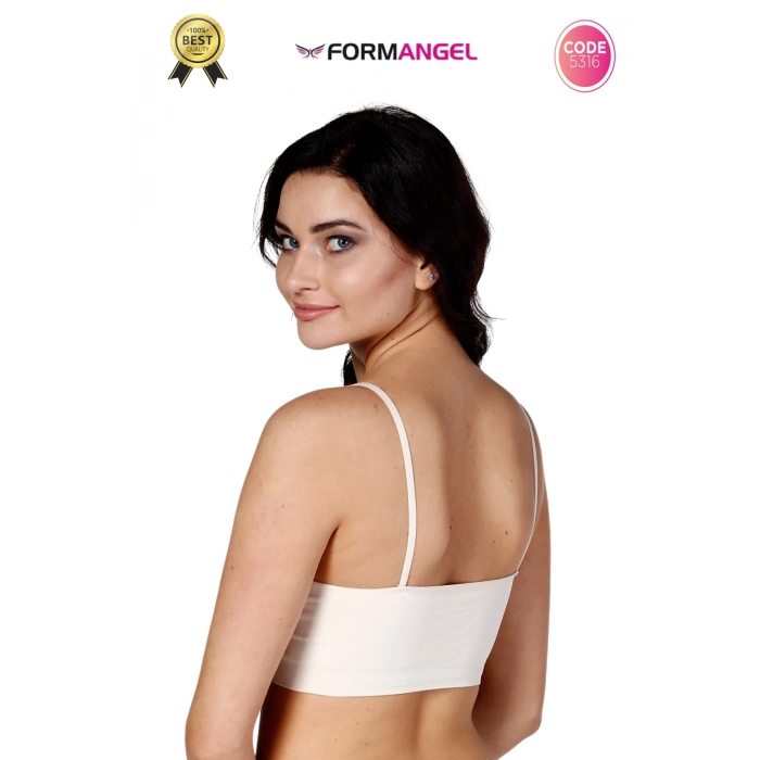 #Büstiyer Dikişsiz Seamless Kadın Esnek Yumuşak Kumaş İp İnce Askılı Pedli Spor Büstiyer - 4 Adet