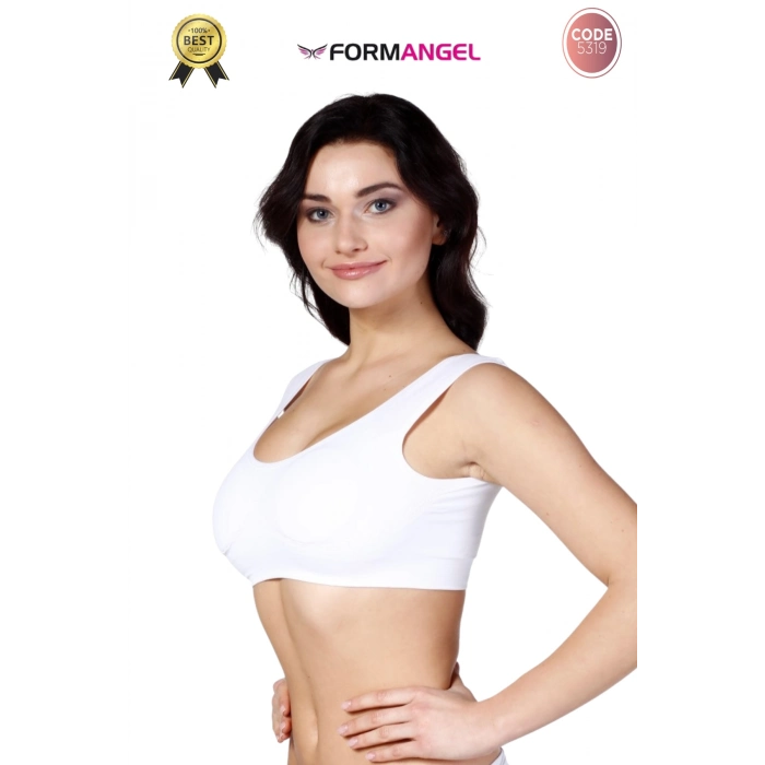 #Büstiyer Dikişsiz Seamless Kadın Esnek Yumuşak Kumaş Kalın Askılı Pedli Spor Büstiyer - 2 Adet