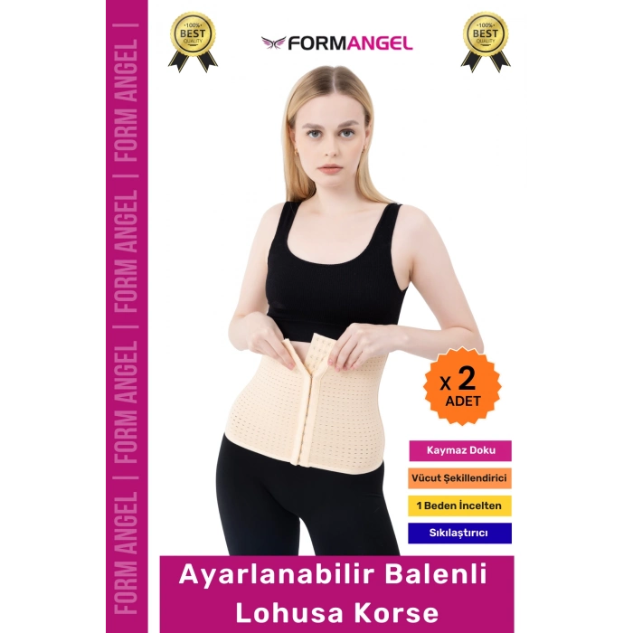 #Korse Doğum Sonrası Ayarlanabilir Balenli Ayarlanabilir Lohusa Hamile Toparlayıcı Bel Korse- 2 Adet