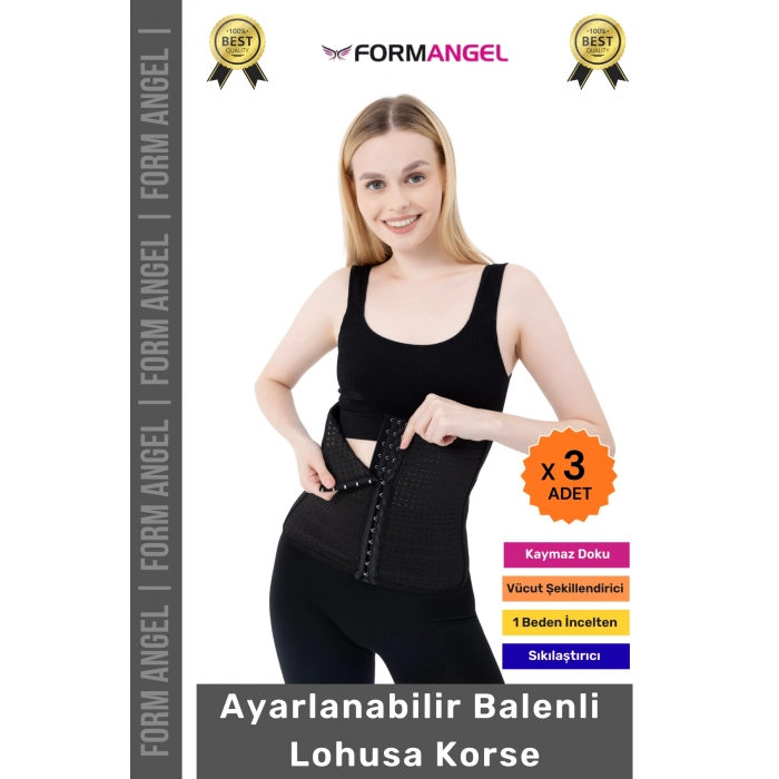 #Korse Doğum Sonrası Ayarlanabilir Balenli Ayarlanabilir Lohusa Hamile Toparlayıcı Bel Korse- 3 Adet