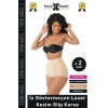 #Korse İz Yapmayan 2 Beden Küçülten Kaymaz Toparlayıcı Lazer Kesim Slip Korse - 2 Adet