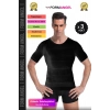 #ErkekKorse Dik Duruş Vücut Bel Göğüs Toparlayıcı Göbek Sıkılaştırıcı Kısa Kol Korse Atlet - 3 Adet