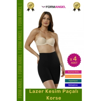#Korse Lazer Kesim İz Göstermeyen Kaymaz Toparlayıcı Sıkılaştırıcı Paçalı Hayalet Korse - 4 Adet