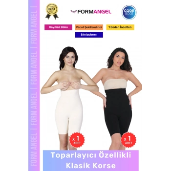 #Korse İz Göstermeyen Kaymaz Dikişsiz Vücut Şekillendiren Kalça Toparlayıcı Klasik Korse 2li Set