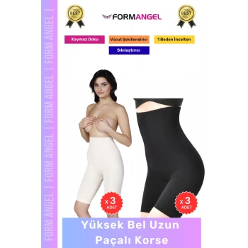 #Korse Lazer Kesim İz Göstermez Toparlayıcı Kaymaz Kadın Yüksek Bel Uzun Paçalı Korse 6lı Set