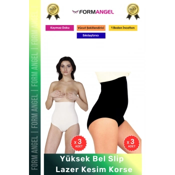 #Korse Dikişsiz Lazer Kesim İz Göstermeten Toparlayıcı Kadın Kaymaz Yüksek Bel Slip Korse 6lı Set