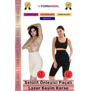 #Korse Lazer Kesim Dikişsiz İz Göstermeyen Toparlayıcı Kaymaz Selülit Önleyici Paçalı Korse 2li Set