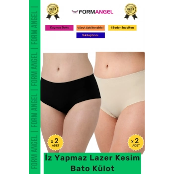 #Külot Lazer Kesim İz Göstermez Kaymayı Önleyen Doku 2 Beden Küçülten Hayalet Bato Külot 4lü Set