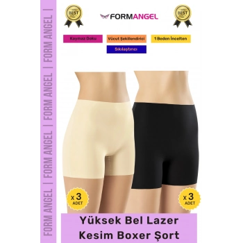 #Korse İz Göstermeyen Lazer Kesim Toparlayıcı Şekillendirici Rahat Yüksek Bel Boxer Korse 6lı Set