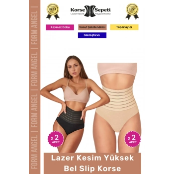 #Korse Vücut Şekillendirici Karın Bel Toparlayıcı Lazer Kesim Yüksek Bel Slip Korse 4lü Set