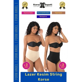 #Korse İz Yapmaz Göstermeyen Kaymaz Doku Toparlayıcı Sıkılaştıran Lazer Kesim String Korse 6lı Set
