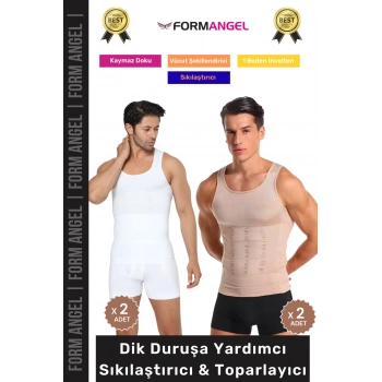 #ErkekKorse Dik Duruş Vücut Bel Göğüs Toparlayıcı Göbek Sıkılaştırıcı Erkek Korse Atlet 4lü Set