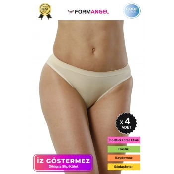 #İçÇamaşırı Toparlayıcı Şekillendirici İz Belli Etmeyen Düşük Bel Kadın Dikişsiz Slip Külot - 4 Adet