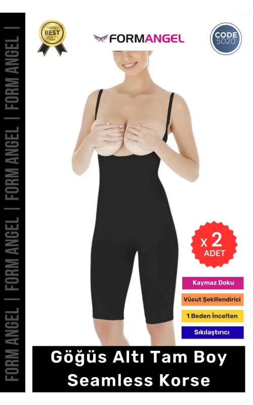 #Korse Dikişsiz Toparlayıcı Kaymaz Seamless Sıkılaştırıcı Kadın Göğüs Altı Tam Boy Korse - 2 Adet