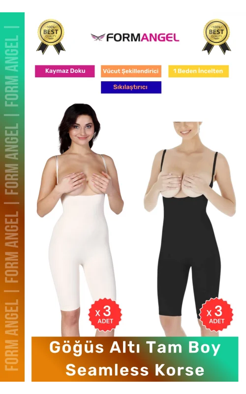 #Korse Dikişsiz Toparlayıcı Kaymaz Seamless Sıkılaştırıcı Kadın Göğüs Altı Tam Boy Korse 6lı Set