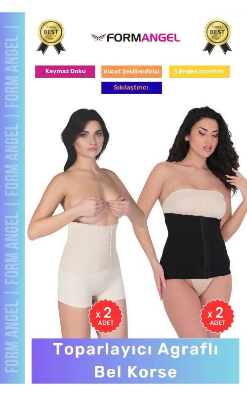 #AgraflıKorse Vücut Şekillendirici Toparlayıcı Sıkılaştırıcı Kadın Agraflı Bel Korse 4lü Set