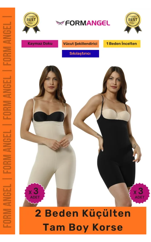 #Korse Vücut Toparlayıcı Şekillendirici Kaymaz Doku Lazer Kesim Yüksek Bel Boxer Korse 6lı Set