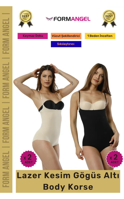 #Korse İz Göstermeyen Lazer Kesim Toparlayıcı Şekillendirici Kaymaz Göğüs Altı Body Korse 4lü Set