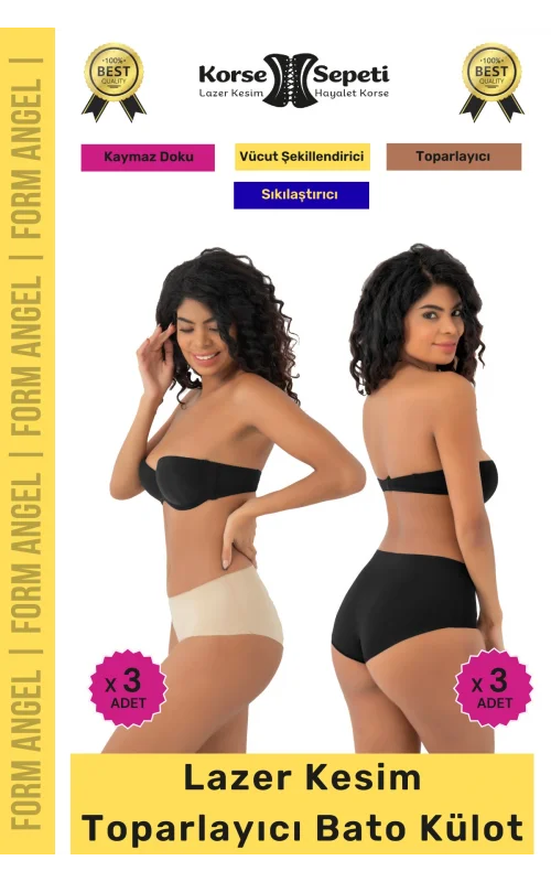 #BatoKülot Karın Basen Toparlayıcı Kaymaz İz Yapmaz Lazer Kesim Toparlayıcı Bato Külot 6lı Set