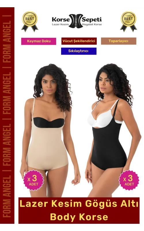 #Korse İz Yapmaz Göstermeyen Kaymaz Doku Toparlayıcı Sıkılaştıran Lazer Kesim String Korse 6lı Set