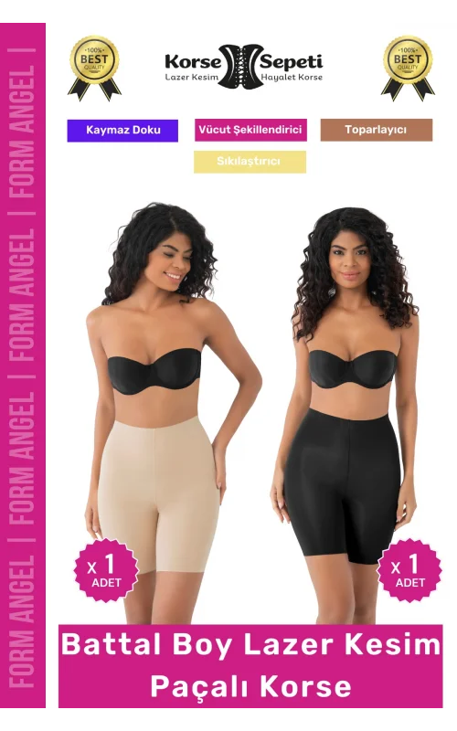 #Korse İz Yapmayan Kaymaz Toparlayıcı Sıkılaştıran Battal Boy Lazer Kesim Paçalı Korse 2li Set