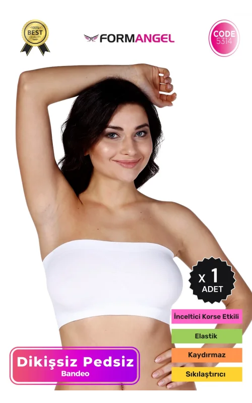 #Bandeo Seamless Toparlayıcı Kadın Basic Örme Dikişsiz Pedsiz Bandeo Büstiyer - 1 Adet
