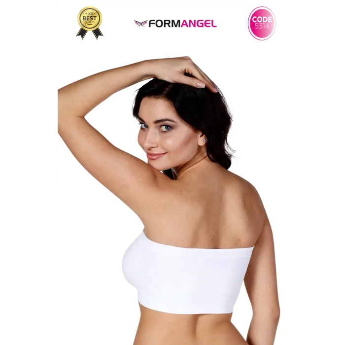 #Bandeo Seamless Shaping Womens Basic Knitted Seamless Padded Bandeau Bustier - 3 Pieces