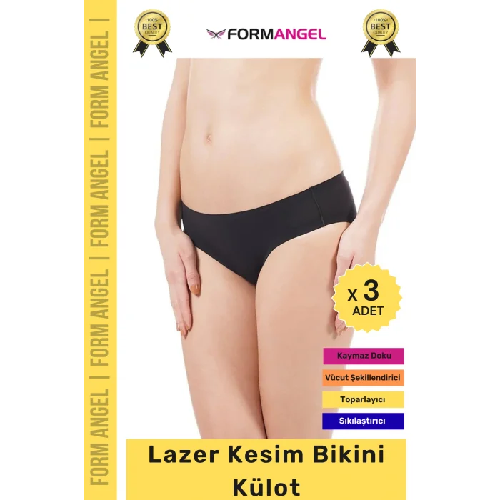 #Külot Dikişsiz İz Göstermeyen Belli Etmeyen Esnek Rahat Lazer Kesim Hayalet Bikini Külot - 3 Adet