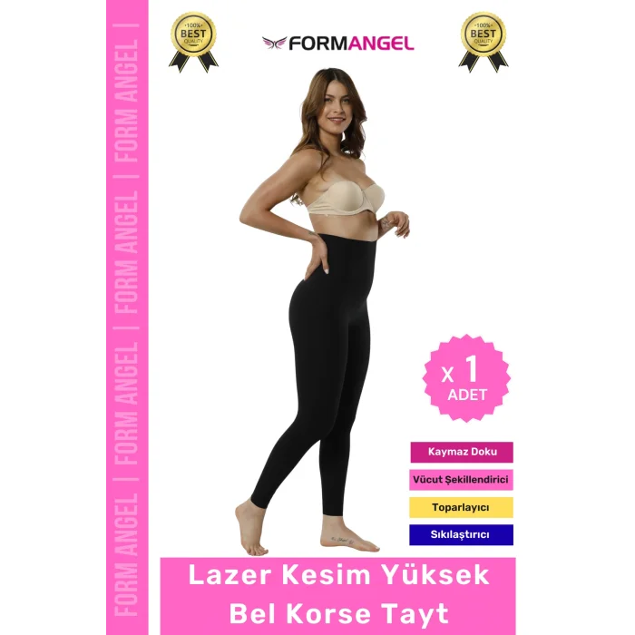 #KorseTayt 2 Beden Küçülten İz Diz Yapmayan İç Göstermeyen Lazer Kesim Yüksek Bel Korse Tayt