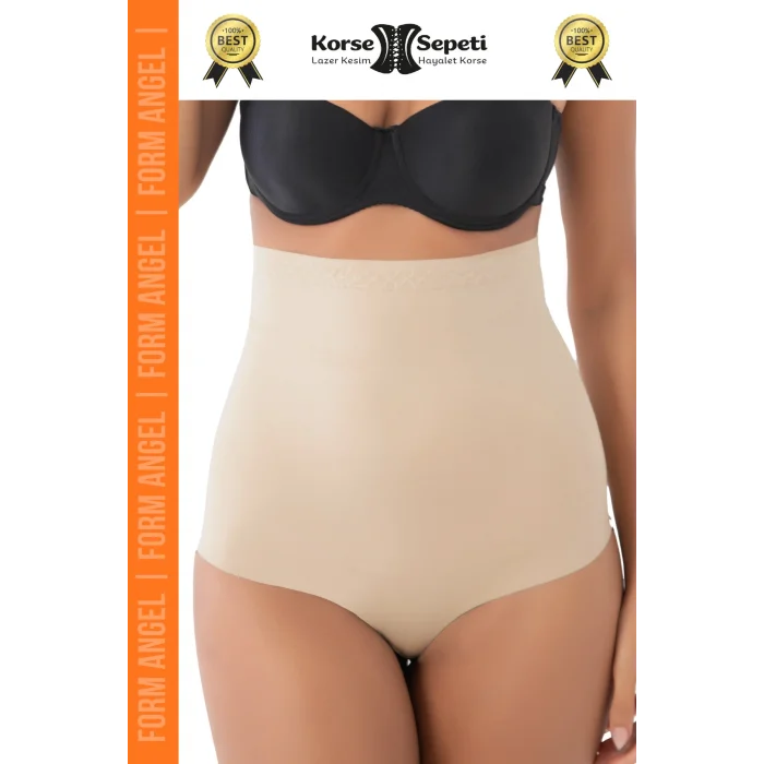 #Korse Toparlayıcı Kaymaz 2 Beden Küçülten Kadın Lazer Kesim Yüksek Bel Slip Korse - 4 Adet