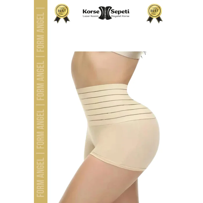 #Korse Vücut Toparlayıcı Şekillendirici Kaymaz Doku Lazer Kesim Yüksek Bel Boxer Korse 4lü Set